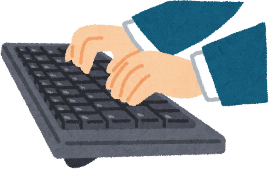 Illustration of Hands Typing on a Computer Keyboard